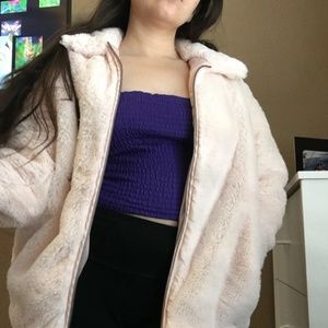 Pink Puffy Faux Fur Jacket. Kendall & Kylie NWT